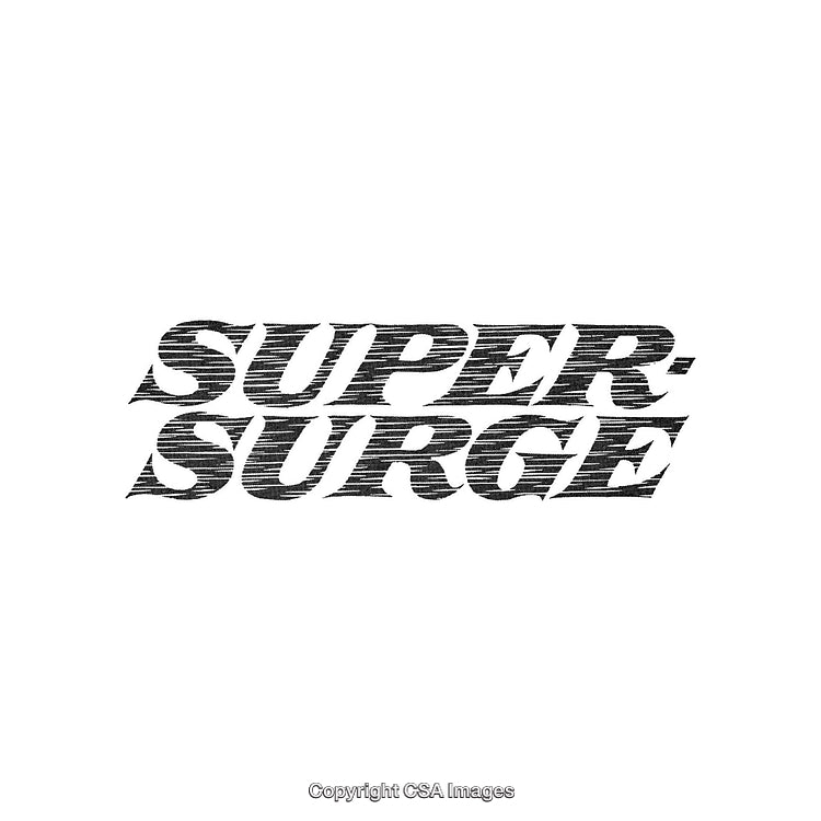 Dynamic Text Design Featuring Super Surge With A Smooth Textural Effect