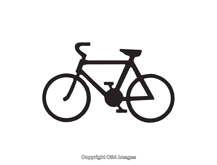 Minimalist Bicycle Icon in Black on White Background for Digital and Print Media