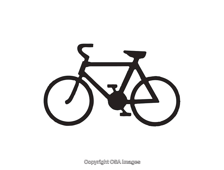 Minimalist Bicycle Icon in Black on White Background for Digital and Print Media