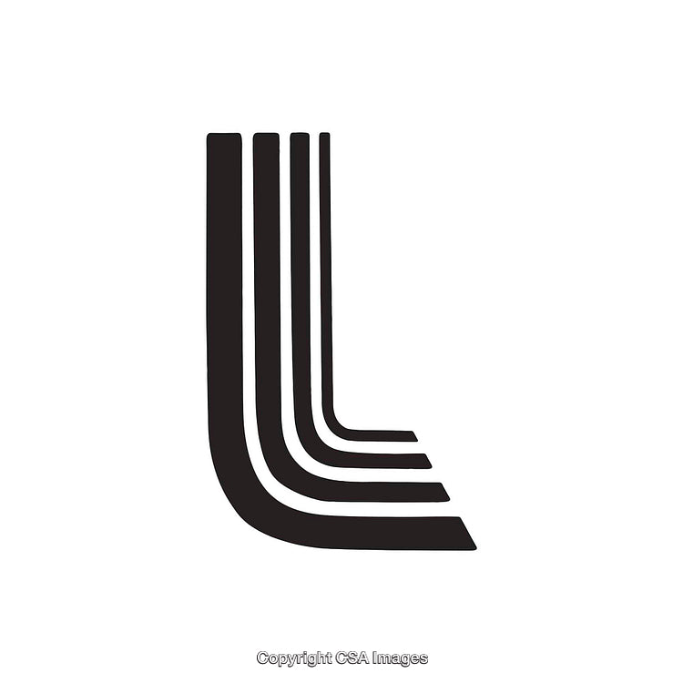 Abstract Black Letter L Design With Bold Minimalist Lines