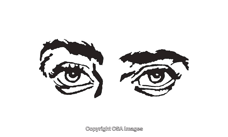 Expressive Layered Line Art Illustration of Two Eyes Capturing Attention