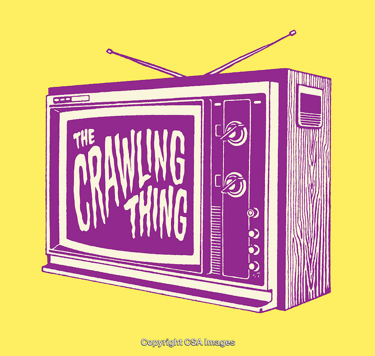 Retro Television Concept With Creative Text Design in Bold Yellow and Purple Colors