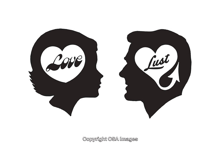 Silhouette Depicting Love and Lust Concept in Opposite Perspectives