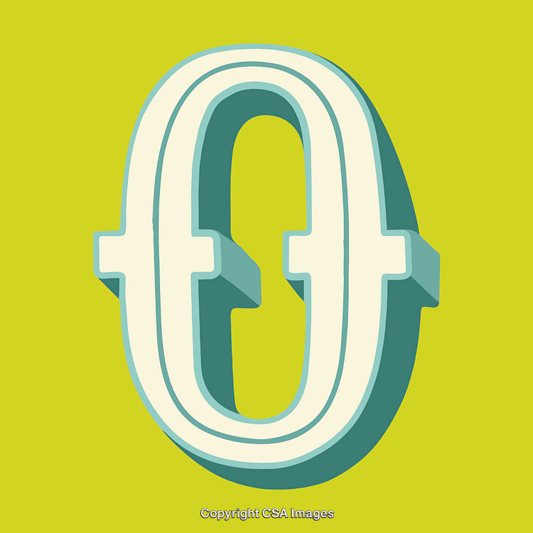 Bold 3D Letter O Design with Vibrant Green Background