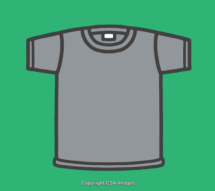 Vector Illustration of Gray Shirt with Green Background in Line Art Style