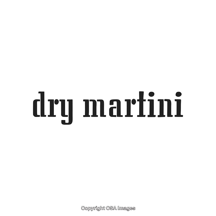 Dry Martini Styled Typography on a White Background