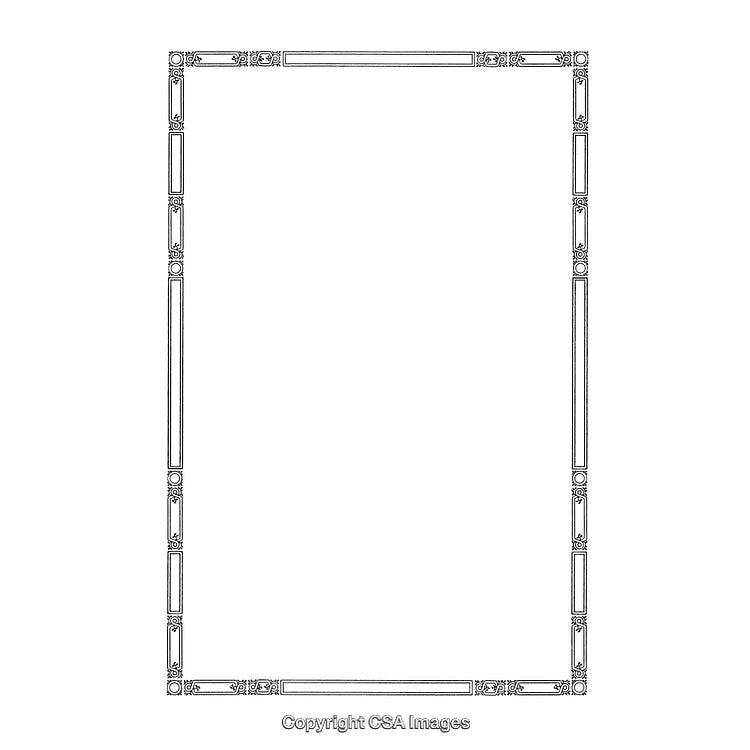 Elegant Black and White Decorative Border for Minimalist Design Projects
