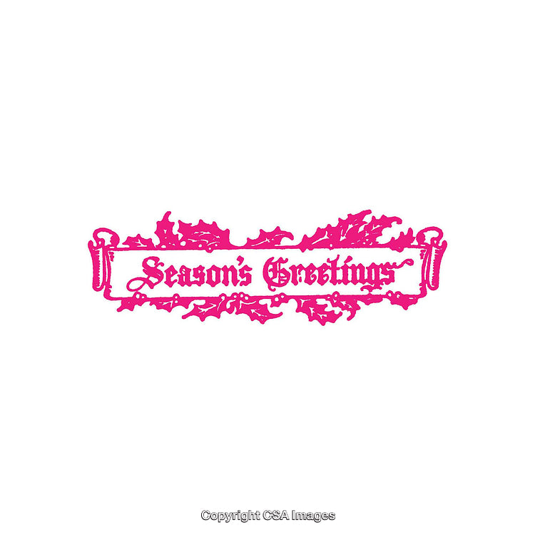 Festive Season's Greetings with Holly Illustration on White Background