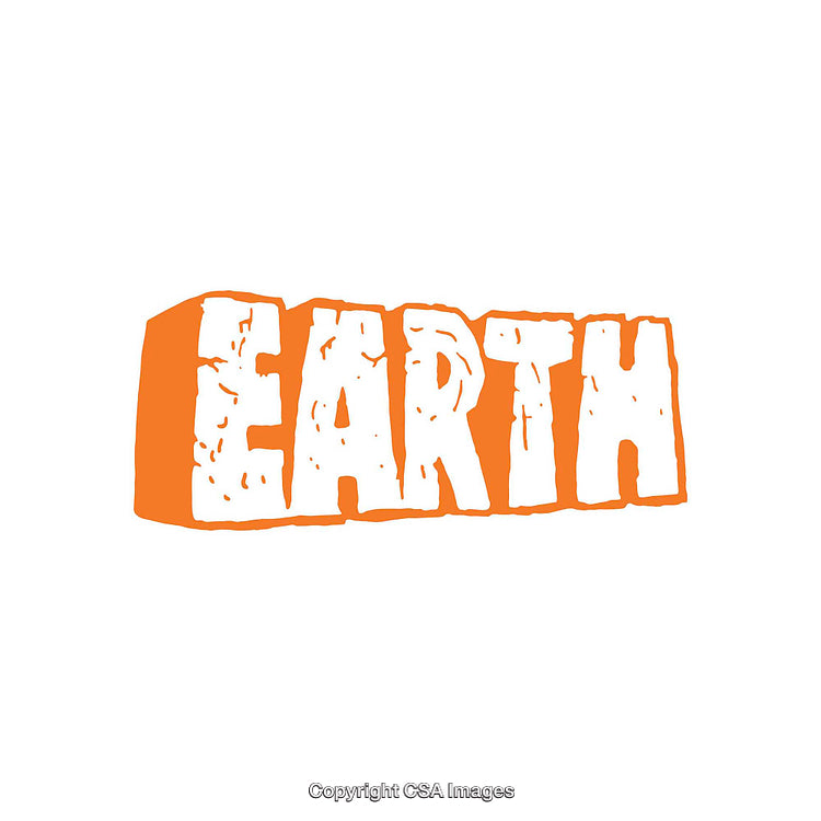 Abstract Bold Text Design Featuring Earth in Orange and White Theme