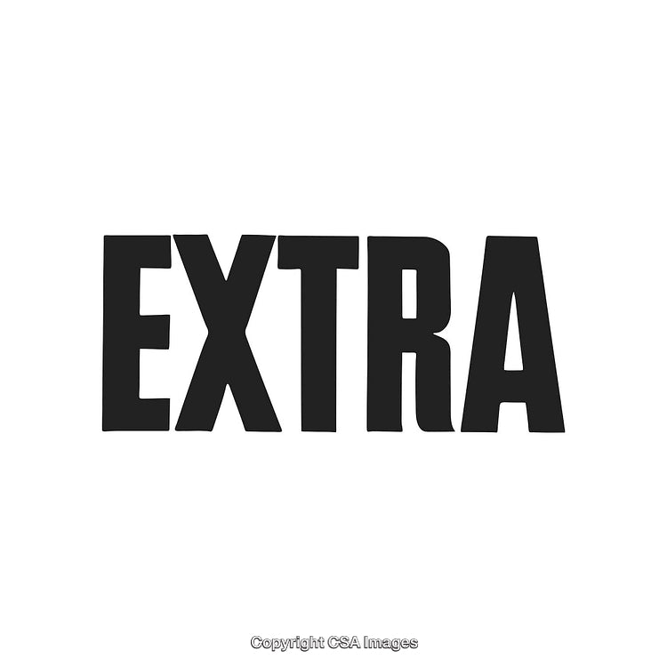 Bold Black Typography "Extra" on White Background Design Concept