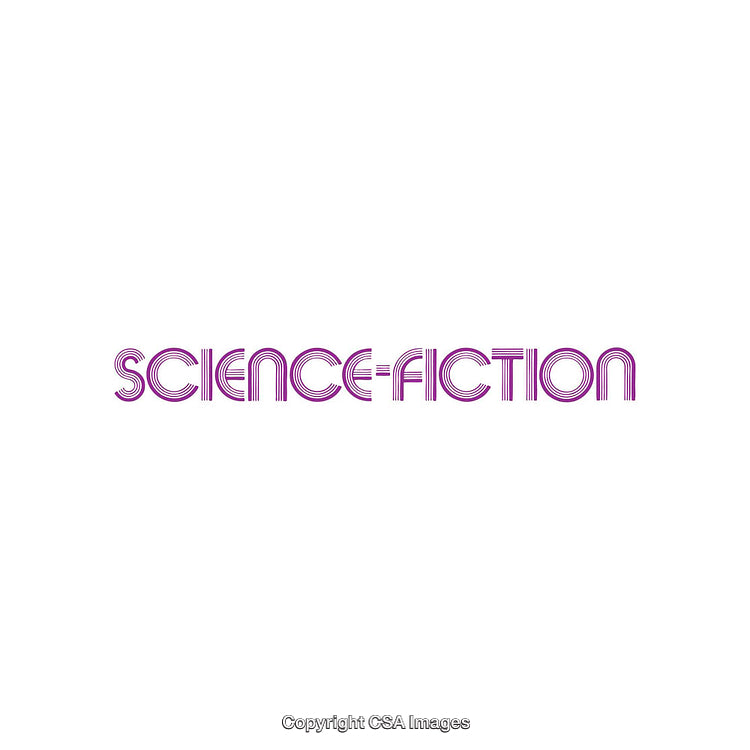 Futuristic Science Fiction Text Design in Vibrant Magenta on White Background