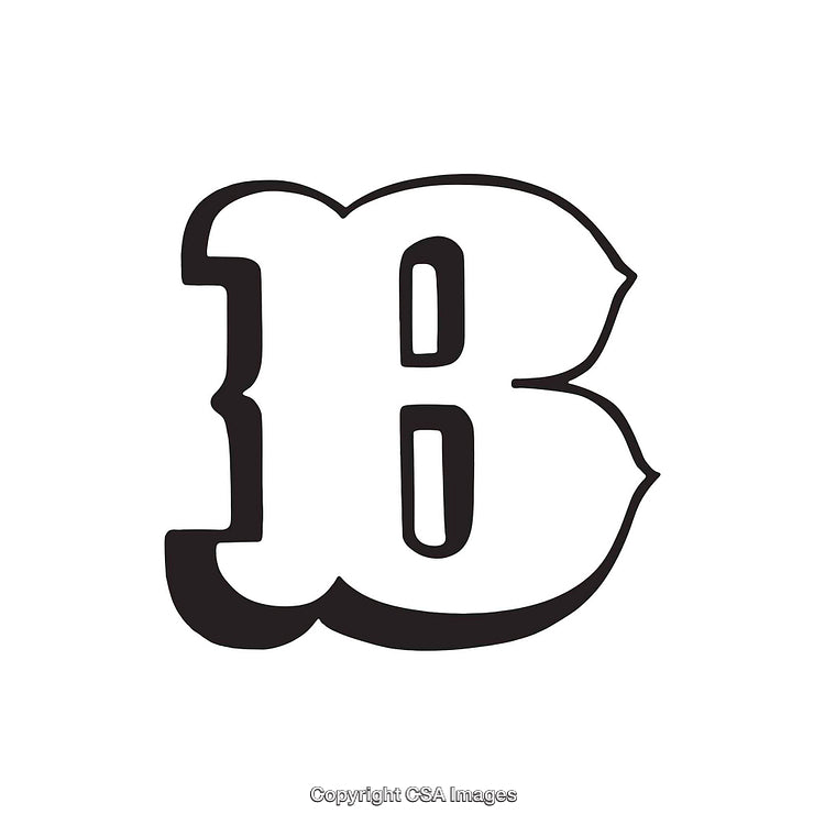 Stylized Letter 'B' in Bold Artistic Font Design
