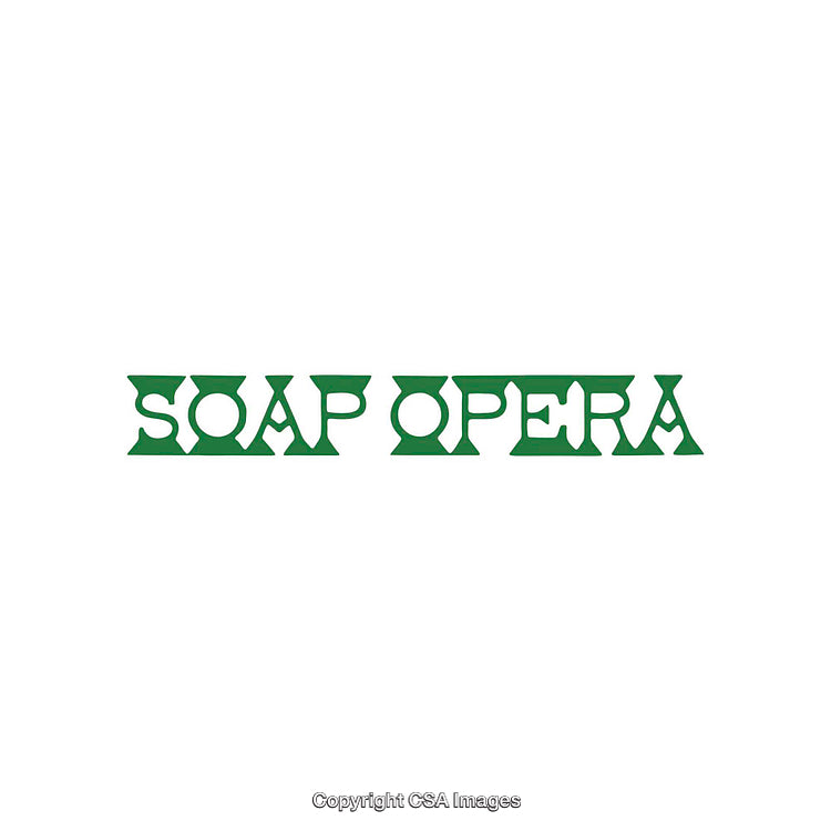 Green Soap Opera Text with Bold Font on a White Background