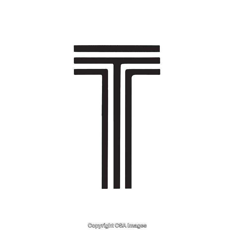 Minimalist Design Featuring the Letter T with Parallel Line Motif