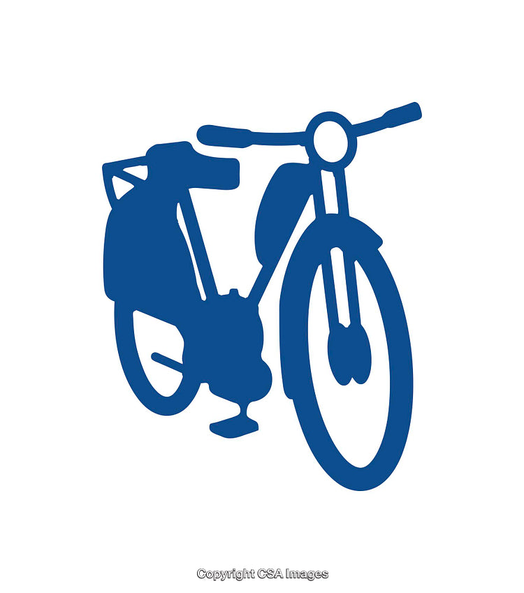 Blue Icon Depicting a Vintage Bicycle Silhouette With Minimalistic Design