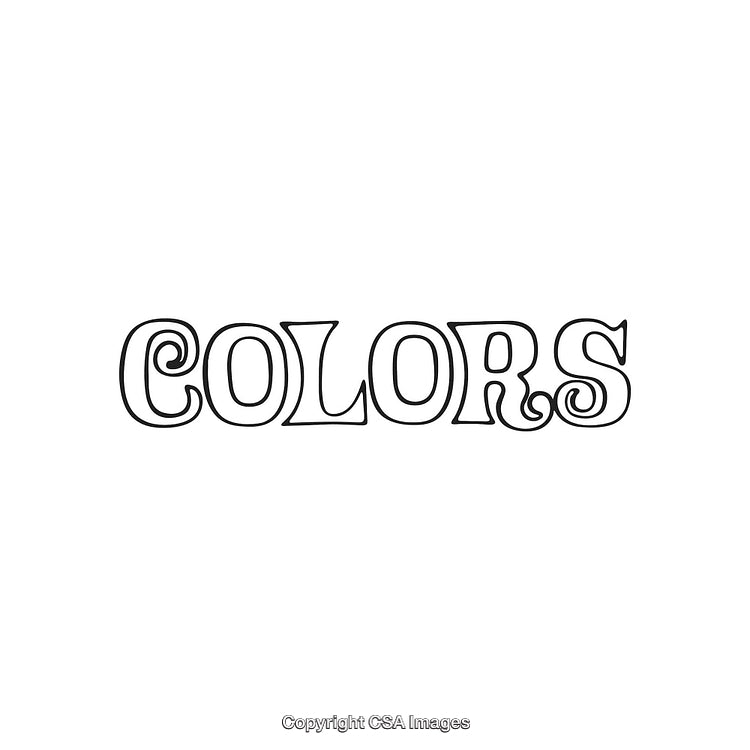 Stylized Text Illustration with Word 'Colors' in Decorative Font Style