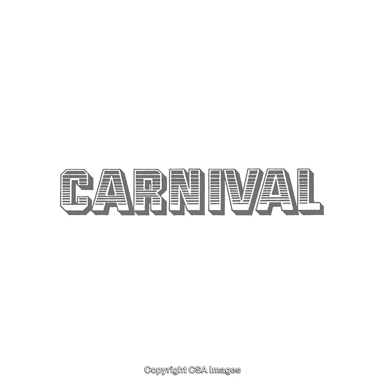 Retro Carnival Text Design in a Monochromatic Style