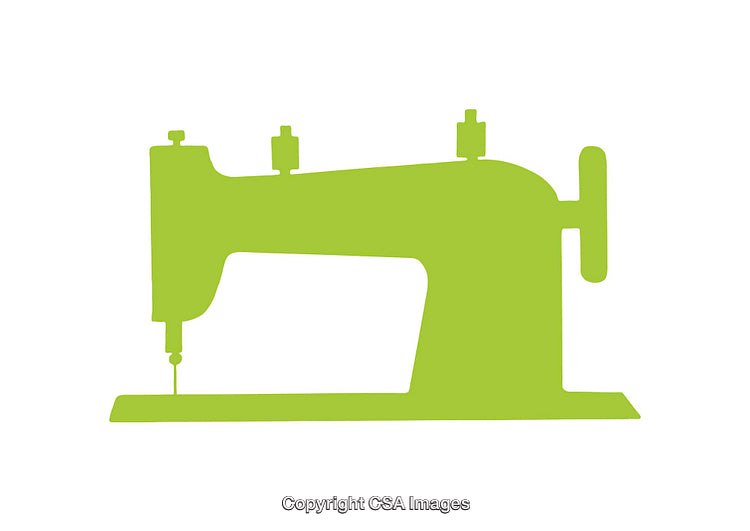 Green Silhouette Illustration of a Sewing Machine for Crafting Projects