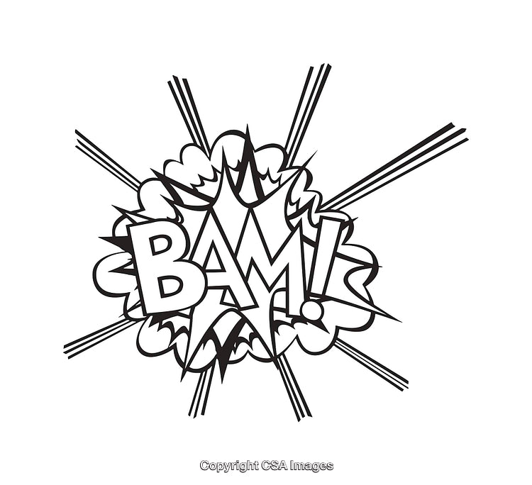 Dynamic Comic Style Explosion Speech Bubble With BAM Text