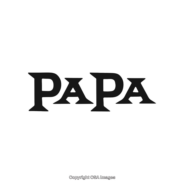Bold Black Typography of the Word 'PAPA' on a White Background