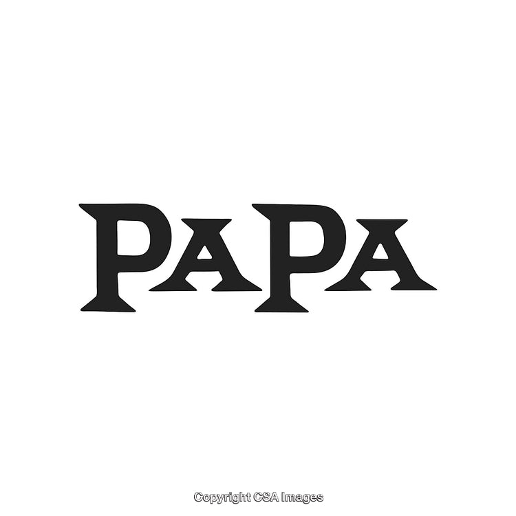 Bold Black Typography of the Word 'PAPA' on a White Background