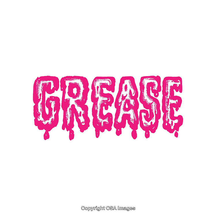 Bold Dripping Grease Typography Design in Pink on White Background