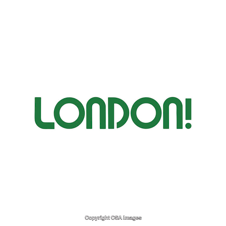 Bold Minimalist Text Design Emphasizing London in Green on White