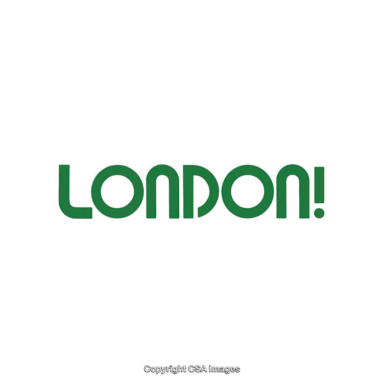 Bold Minimalist Text Design Emphasizing London in Green on White