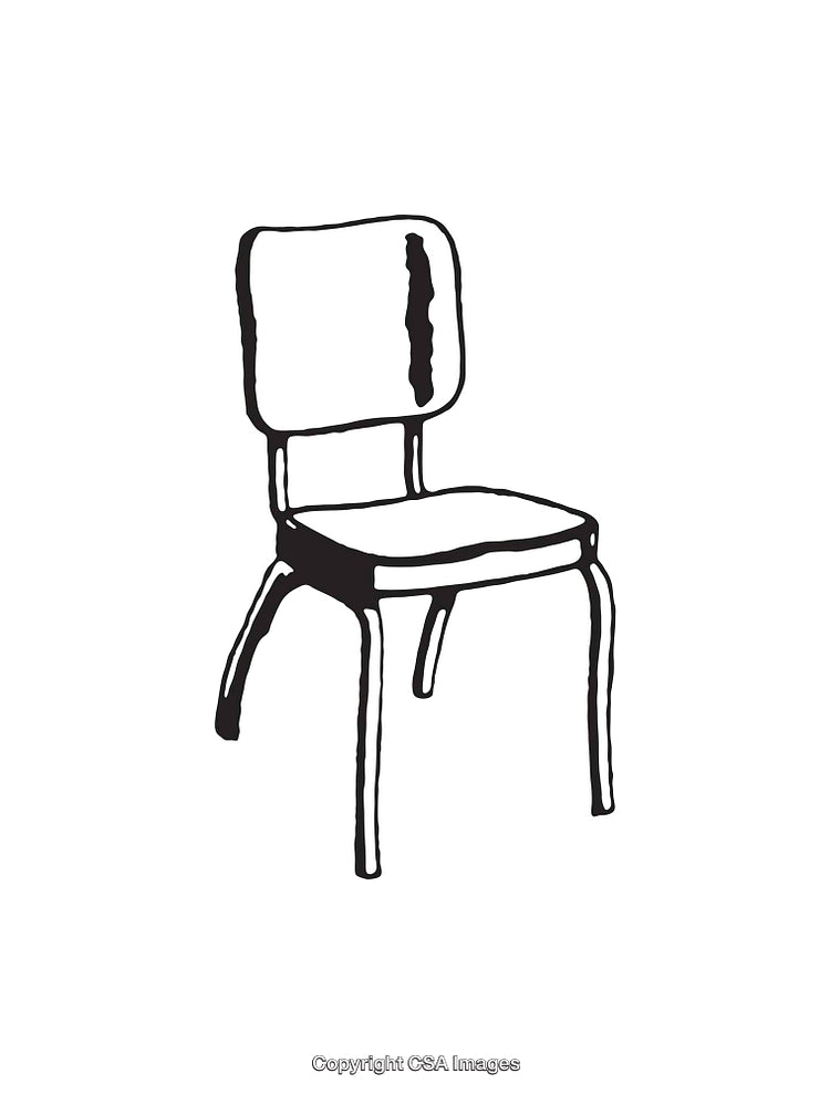 Minimalist Black And White Illustration of a Simple Chair