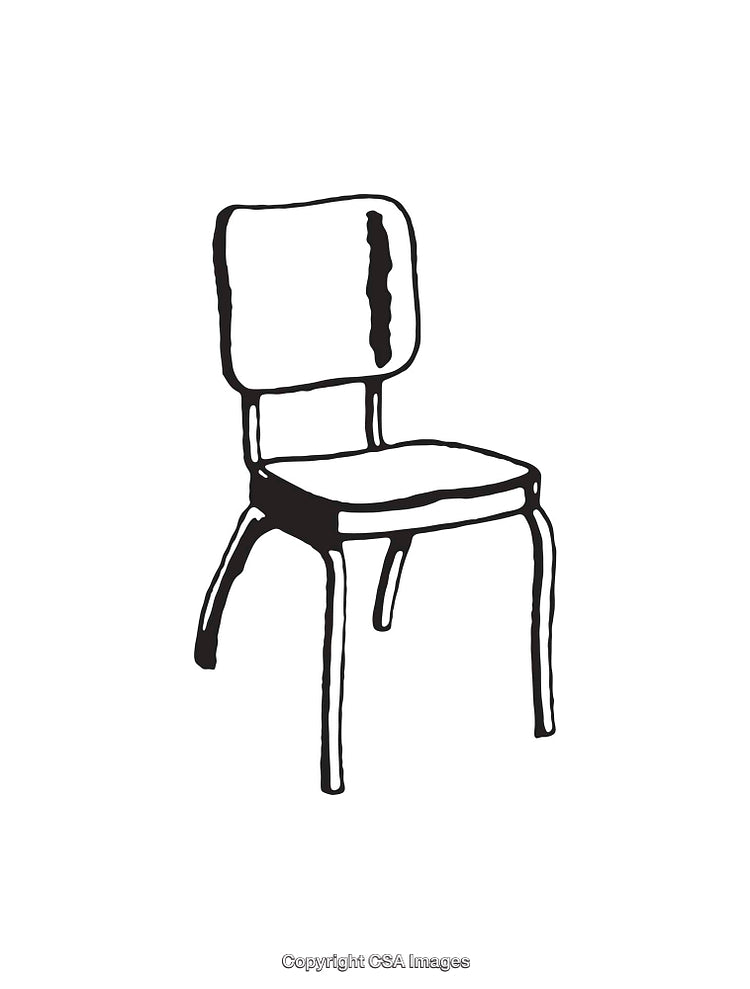 Minimalist Black And White Illustration of a Simple Chair