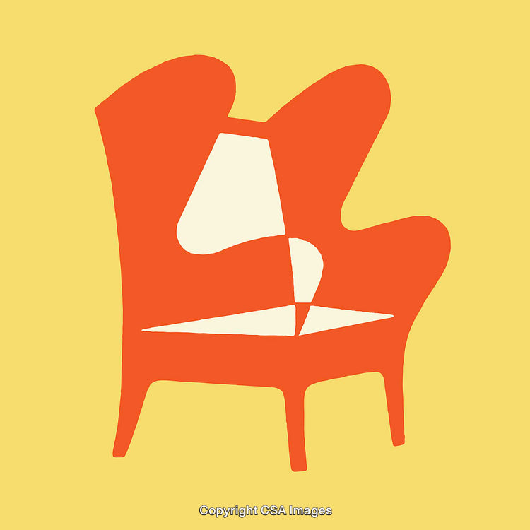 Abstract Illustration of a Colorful Chair with Geometric Shapes