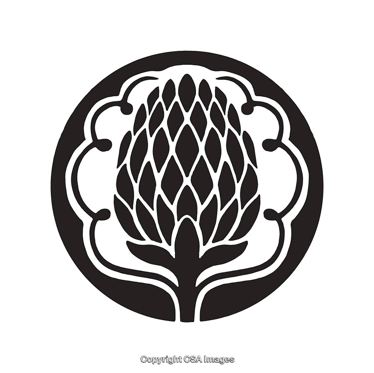 Monochrome Artichoke Line Art Logo Design Illustration