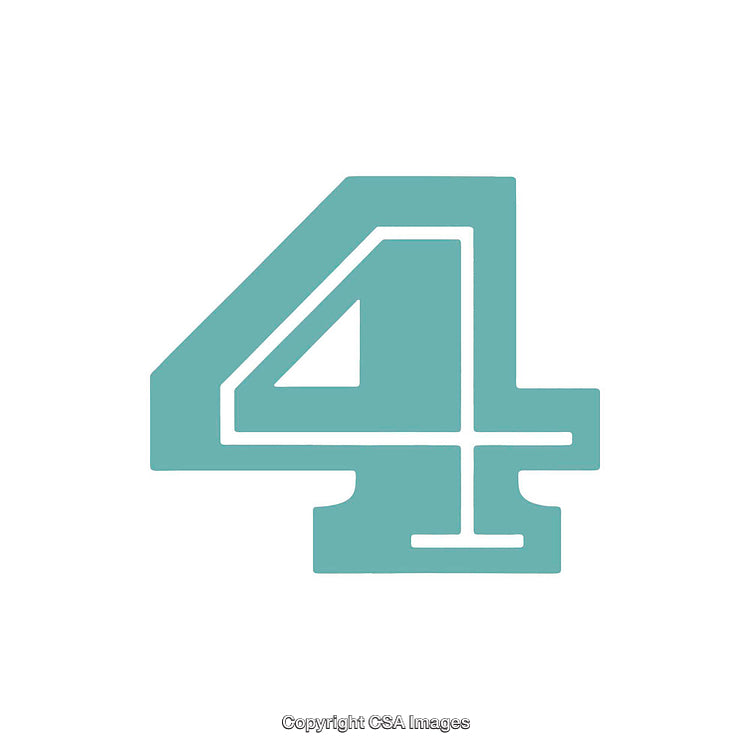 Minimalistic Design of the Number Four in a Blue Color Scheme