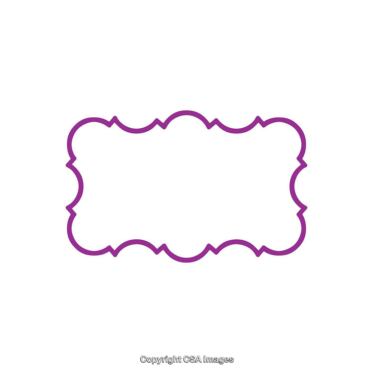 Elegant Purple Ornamental Frame with Decorative Curves on White Background