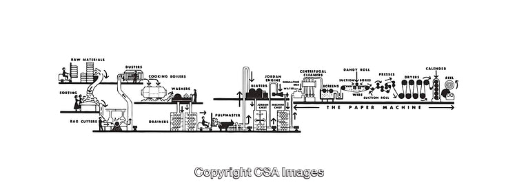 Diagram Depicting the Detailed Process of Paper Manufacturing