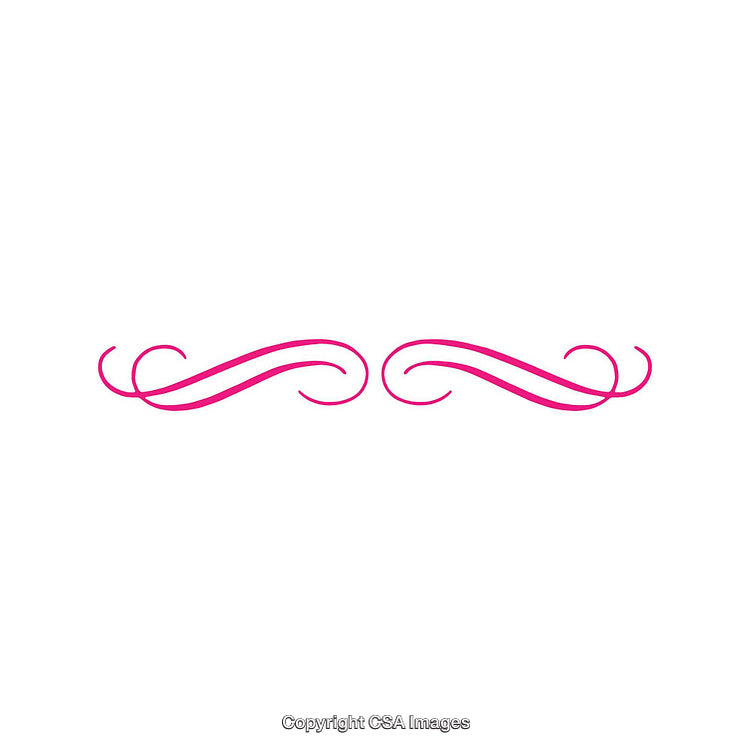 Elegant Pink Flourish Ornament with Curved Decorative Design Elements