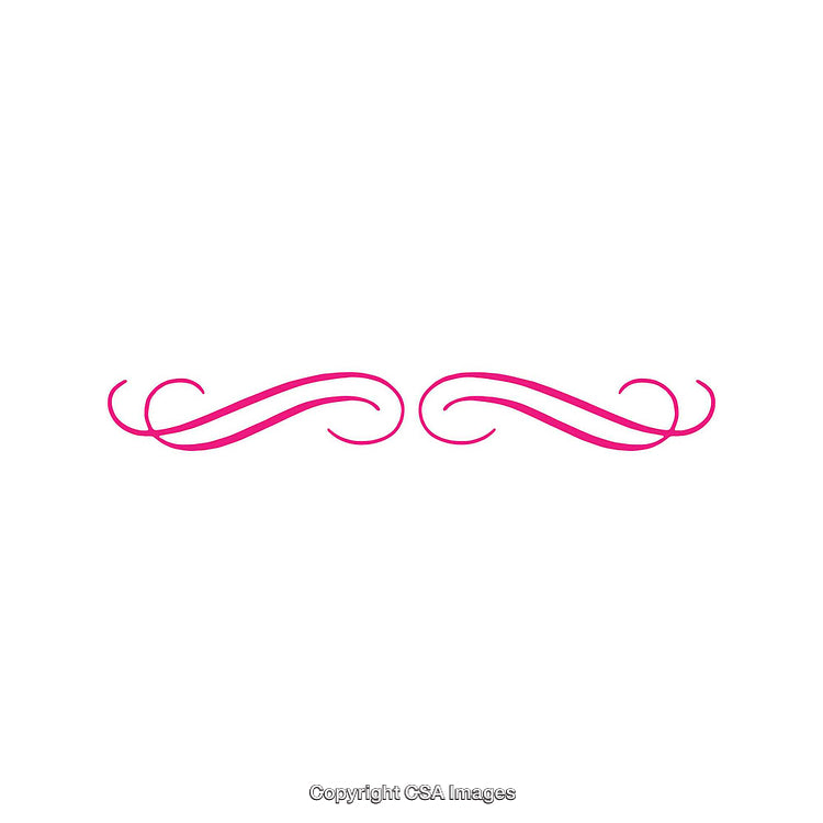 Elegant Pink Flourish Ornament with Curved Decorative Design Elements