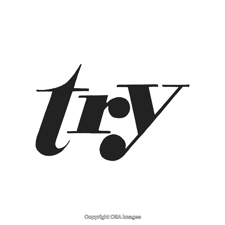 Stylized Typography with Focus on the Word Try in Bold Black Font