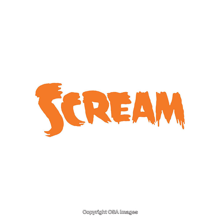 Halloween Styled Dripping Orange Text on a Clean White Background