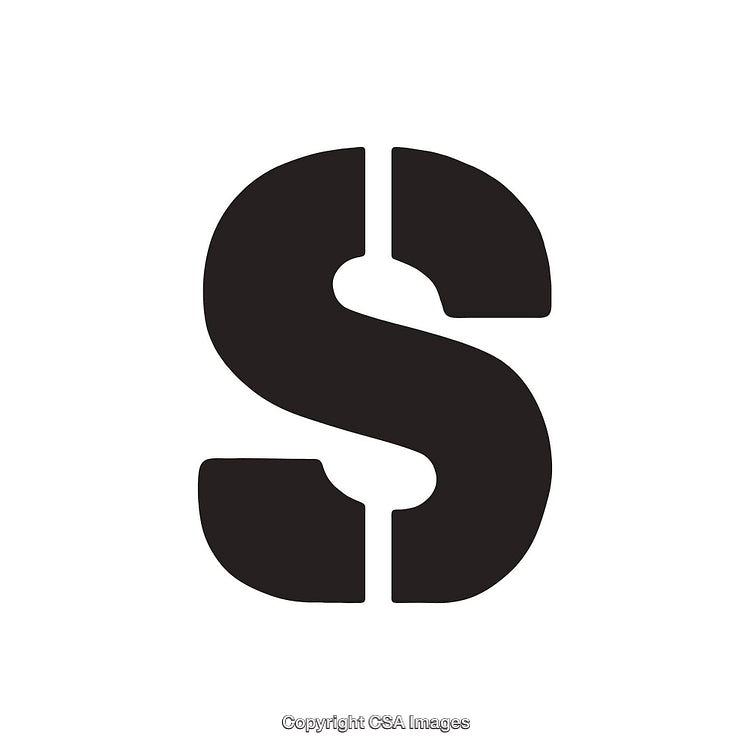 Bold Black Stylized Letter S on a White Background