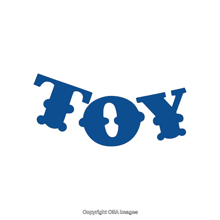Bold Blue Typeface Design Featuring the Word 'Toy'