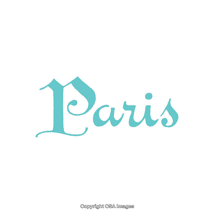 Elegant Typography Design Featuring the Word 'Paris' in Aquamarine