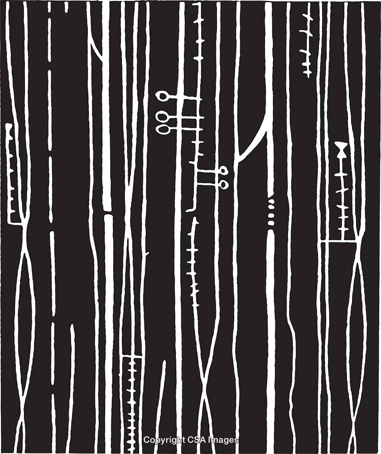 Abstract Black And White Vertical Line Pattern With Geometric Details