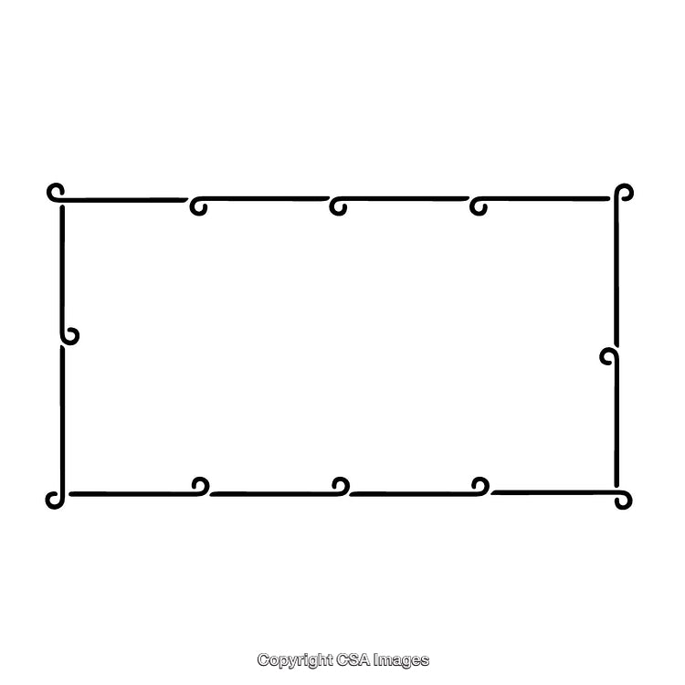 Decorative Black and White Border Frame with Elegant Swirls and Minimalist Style