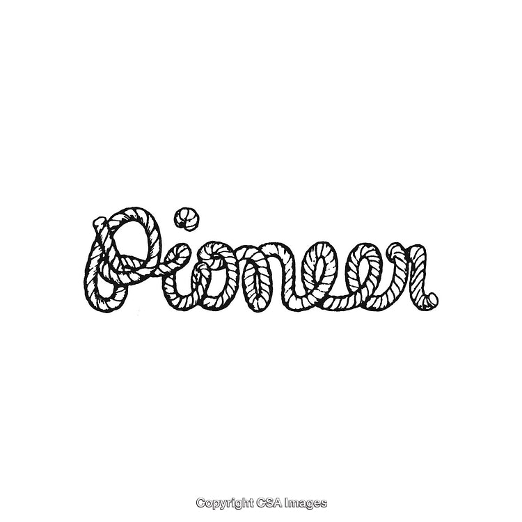 Artistic Illustration of the Word 'Pioneer' Formed Using Intricate Rope Design