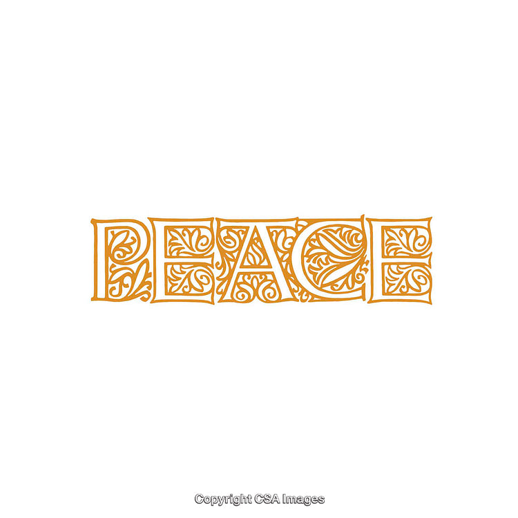 Intricate Ornamental Typography Displaying the Word 'Peace' in Elegant Style