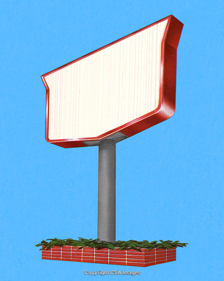 Modern Empty Billboard on Blue Sky Background for Advertisements