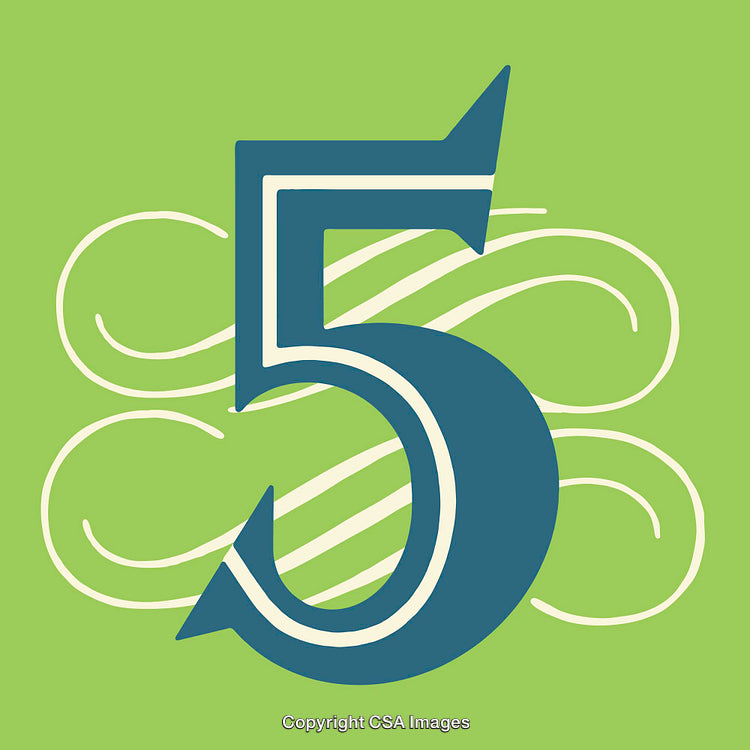 Creative Design Featuring the Number Five in Modern Illustration Style