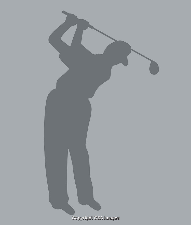 Illustration of a Golfer Swinging a Club in Dynamic Pose