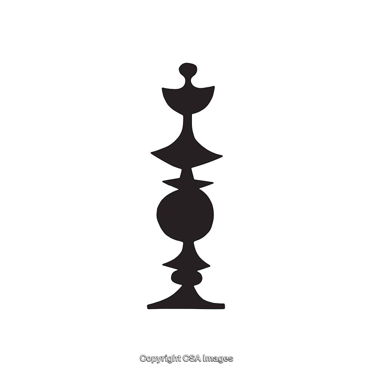 Abstract Black Dingbat Silhouette on White Background Vector Illustration